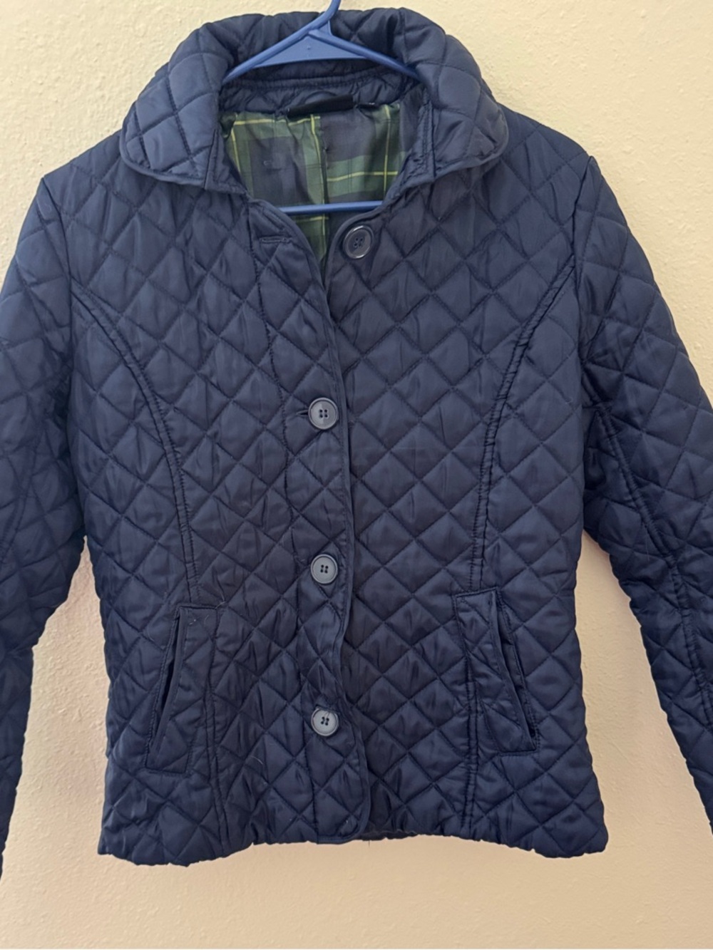 Baku Navy Quilted Button-Front Jacket